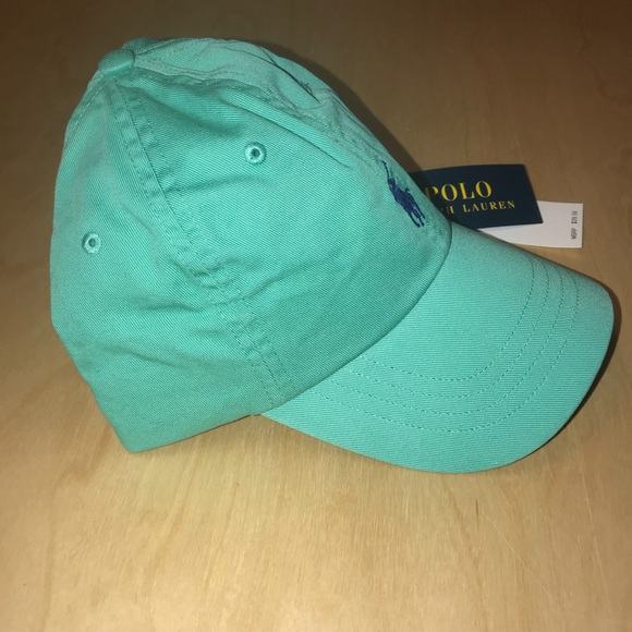 NEW Men’s POLO RALPH LAUREN Cotton Green Blue Hat - Picture 5 of 8